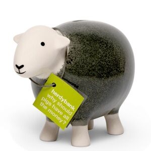 Herdybank Grey Sheep Piggy Bank